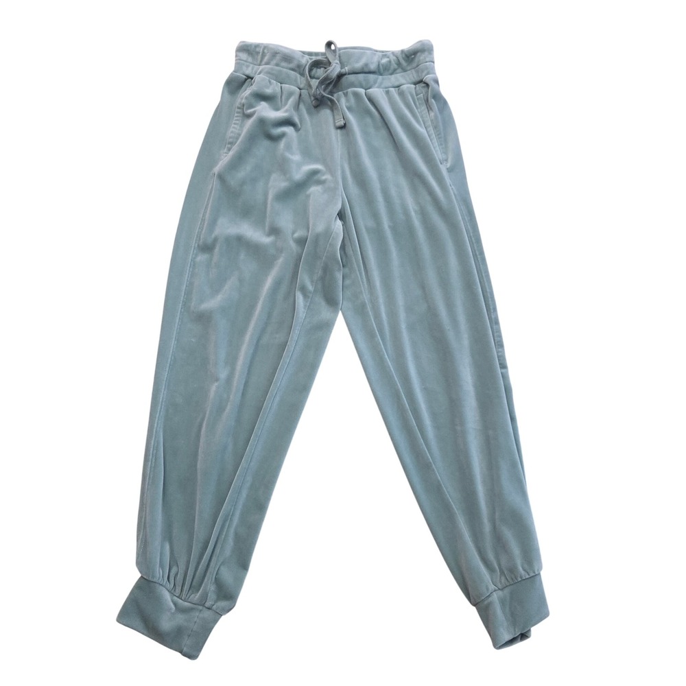 Saturday Sunday Anthropologie Plush Green Velour Jogger Boho Small Lounge Soft
